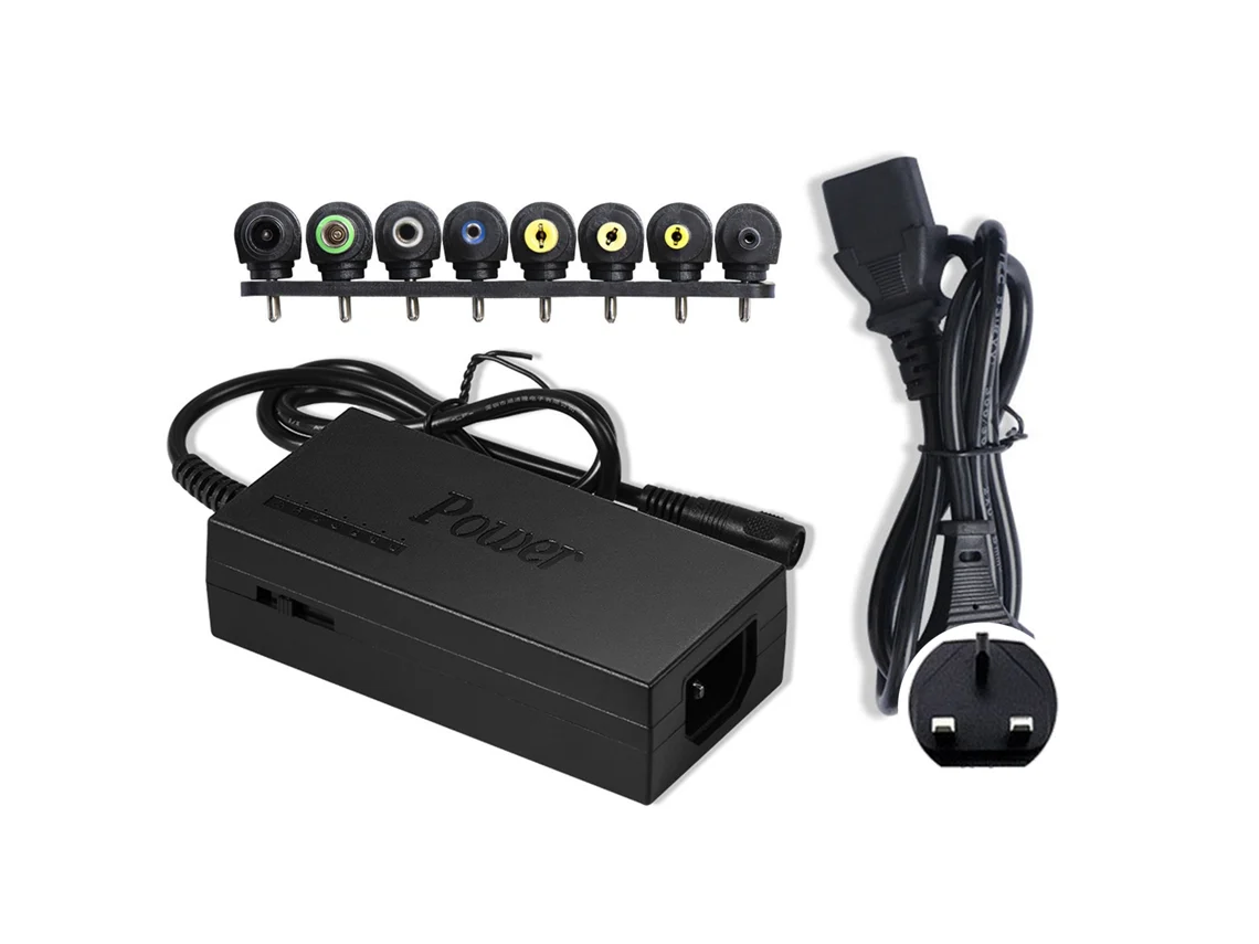 Carregador Universal Para Notebook 96w Adaptador Ac Com 8 Conversores Plug 12-24v Uk