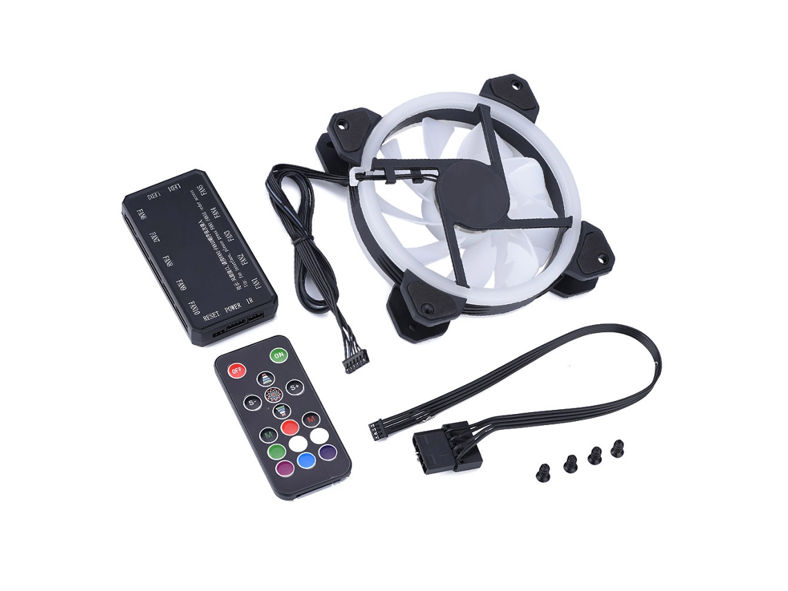 Ventilador De Resfriamento Para Pc Rgb De 12cm 33cfm 1100-1800rpm Para Gabinete De Computador E Cpu