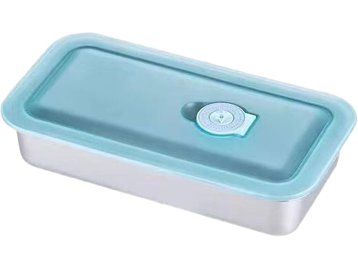 Caixa Térmica Metálica Hermética Para Preparação De Alimentos Com Tampas Transparentes, Feita Em Aço Inoxidável 304 Resistente
