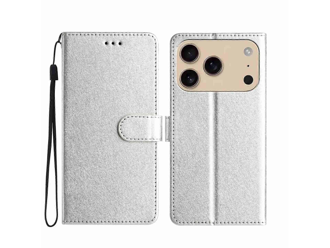 Capa De Celular De Couro Com Textura De Seda Horizontal