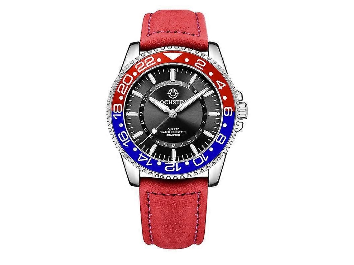 Relógio Masculino Multifuncional De Quartzo Ochstin 7019g, À Prova D'água E Com Mostrador Luminoso, Em Couro.