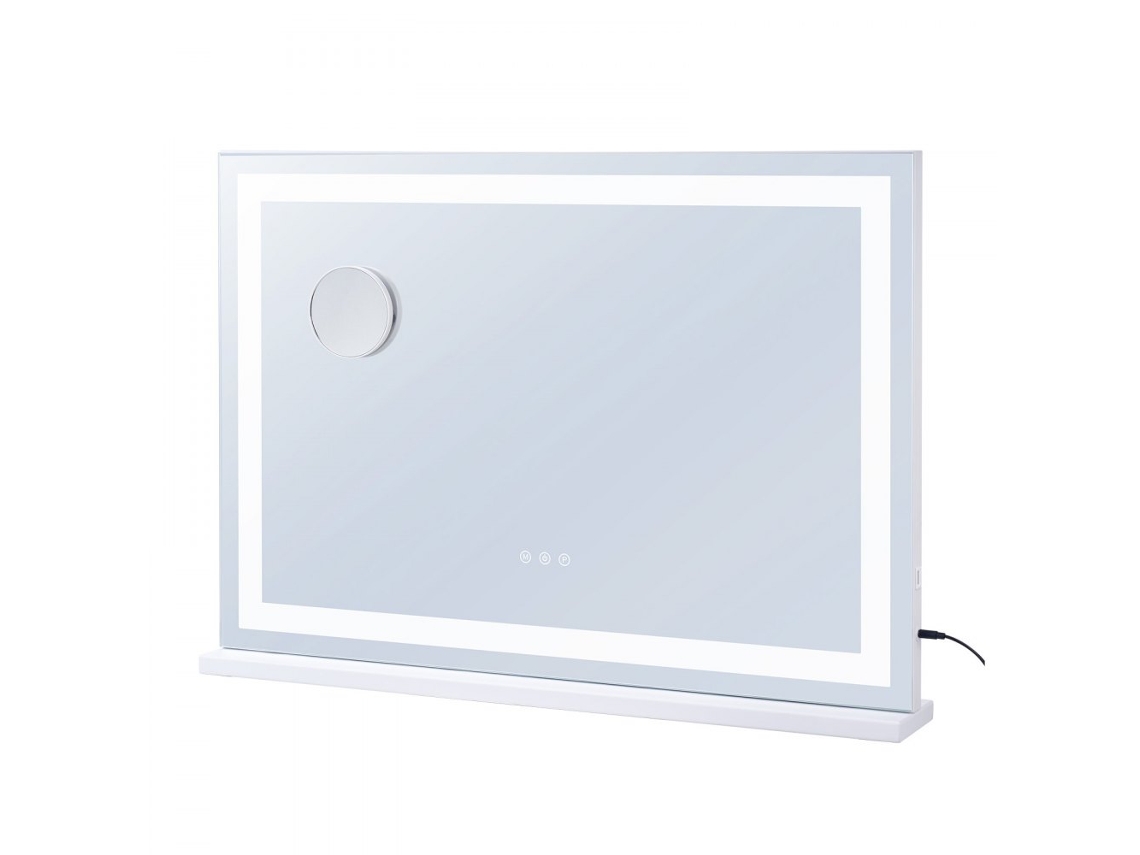 Espelho De Maquilhagem Led Triplo Com Ampliação 5x, Luz Regulável E Controlo Tátil Tekmaquinas