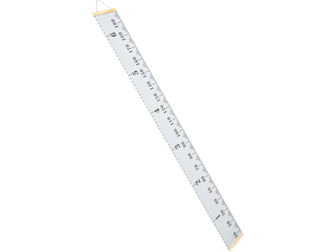 Régua de medição com design moderno, fácil de instalar e remover, feita de madeira e lona para decorar seu quarto.