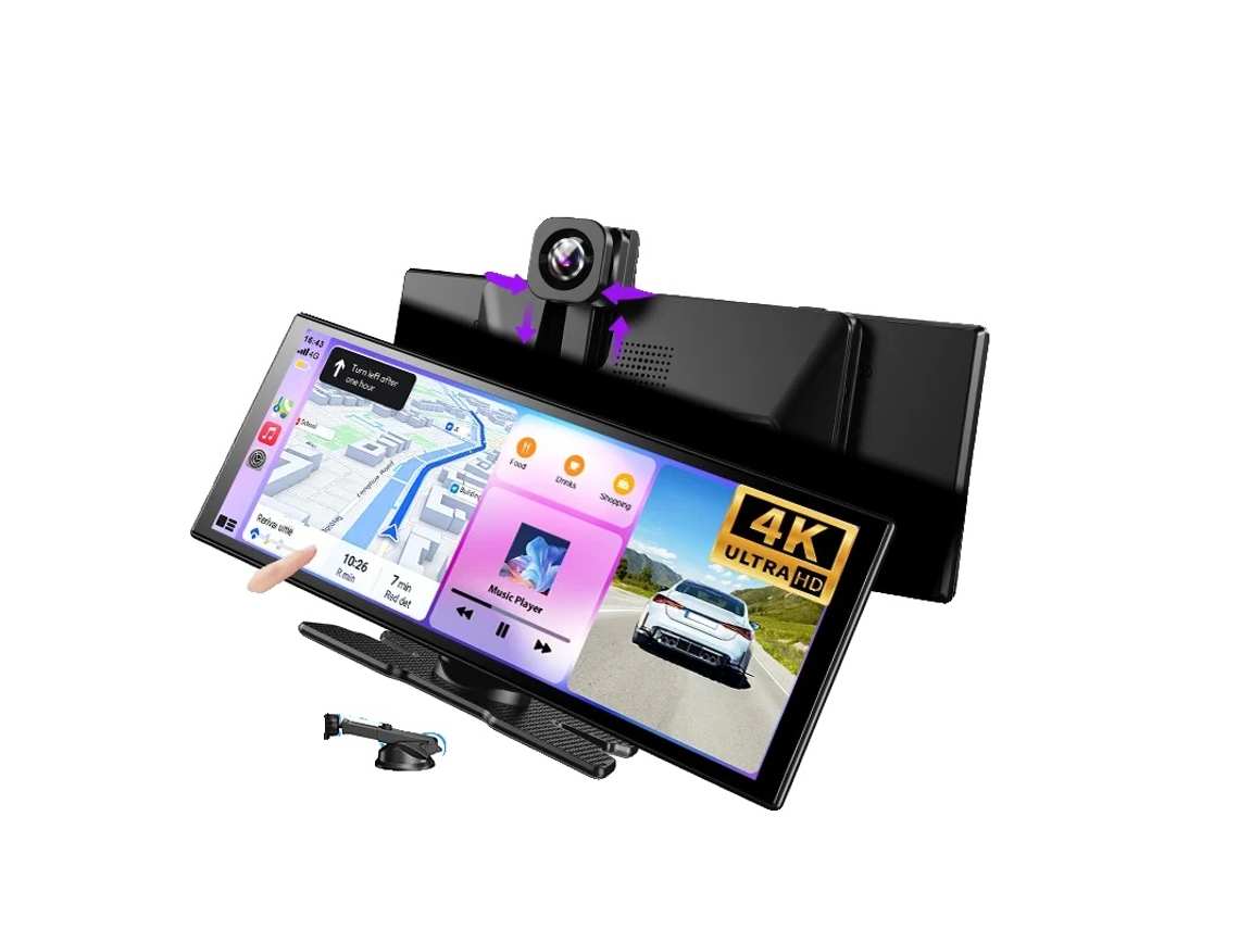 Gravador De Direção, Lente Dupla, Visão Noturna, 11.3polegadas Carplay 64gtf