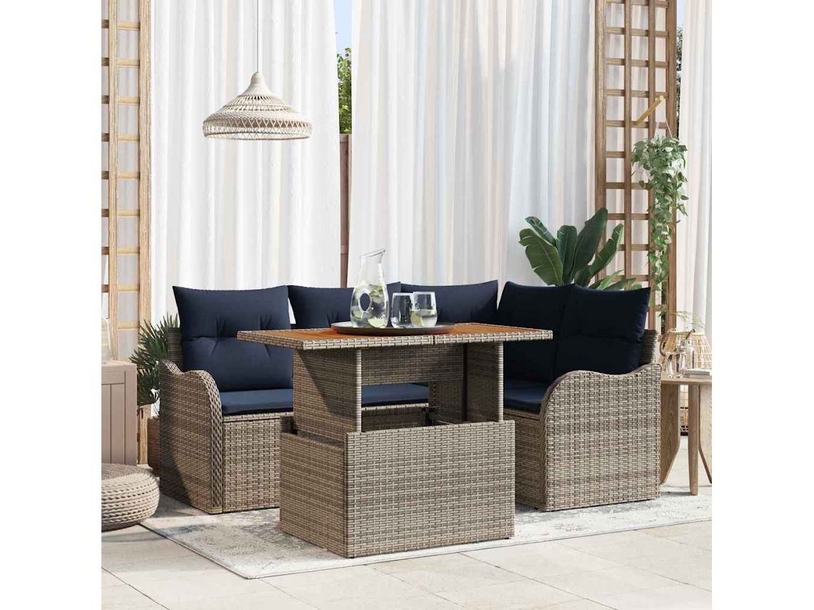 Vidaxl Conjunto De Sofá De Jardim 5 Unid. 4-número De Lugares