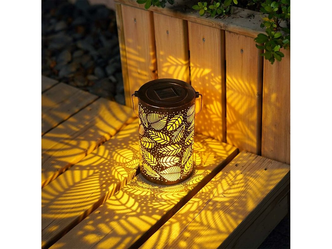 Luminária solar externa, luminária de metal suspensa para jardim, decoração para jardim e gramado Brilvibera