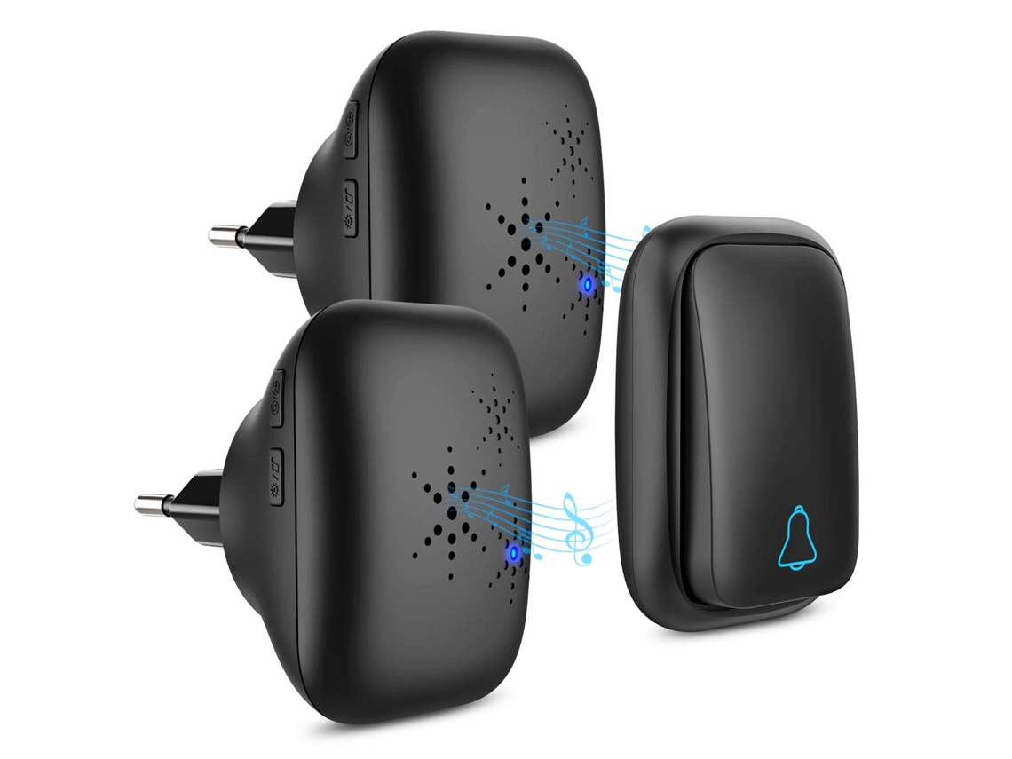 Campainha De Rádio Exterior À Prova De Água Sem Pilhas Com 2 Receptores Ip68,alcance De 150m,4 Níveis De Volume E 37 Toques Btforus