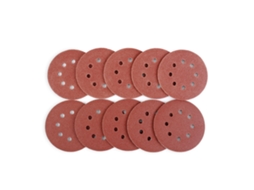 100 discos de lixa flocada, 12,7 cm (5 polegadas) com 8 furos, grãos 60-150 para móveis e automóveis, 20 unidades de cada tipo.