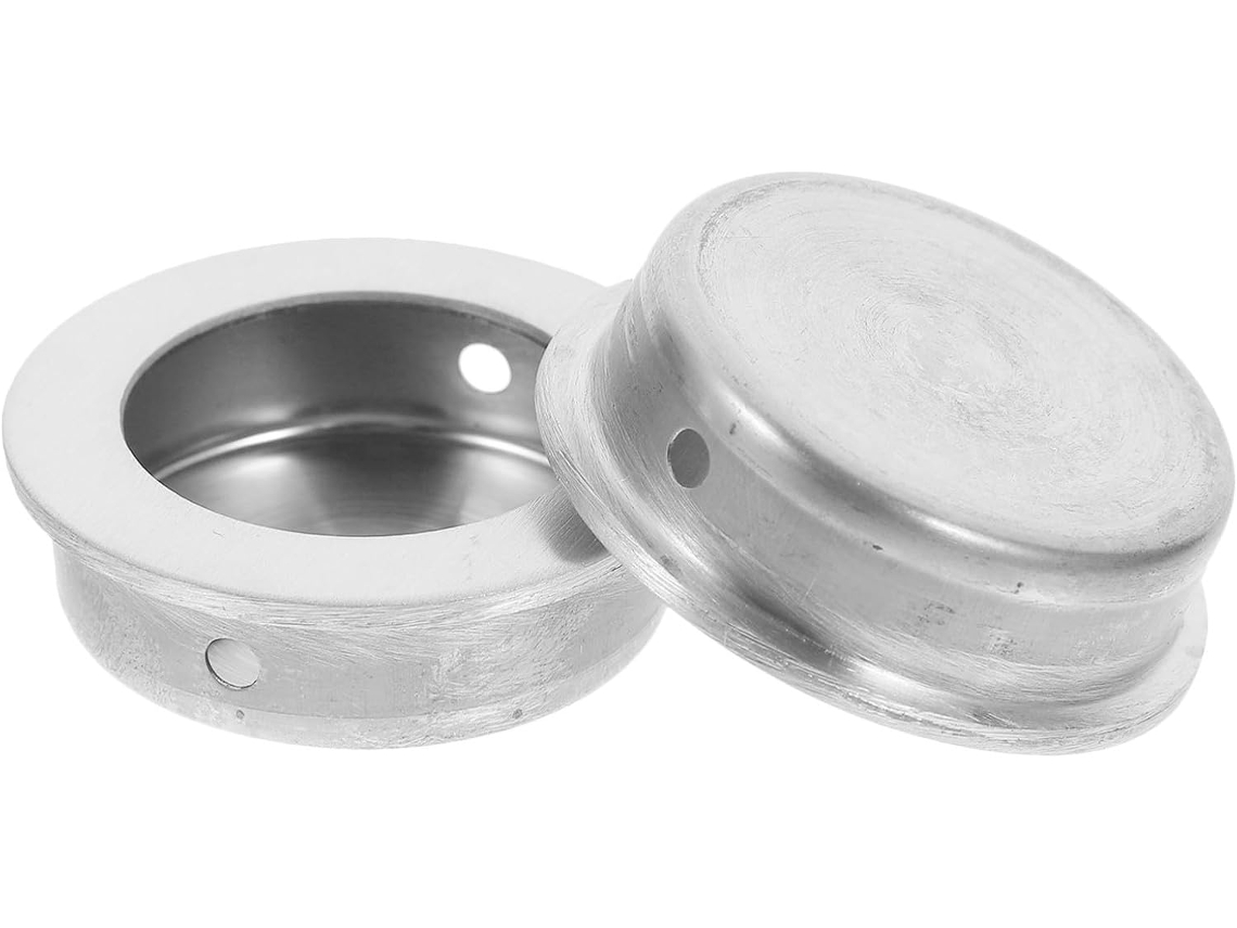 Conjunto De 2 Puxadores Porta Correr Embutidos Em Aço Inoxidável Prateado Com Trava, Fáceis De Usar E Ideais Para