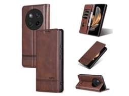 Capa De Celular Flip De Couro Com Textura De Bezerro Magnética Azns Para Honor X60 Pro