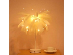 Abajur De Mesa Feather, Rosa, Com Cúpula De Penas Avestruz, Luz Noturna Decorativa E Inteligente Para Quarto, Luminária