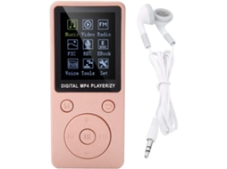 Leitor de MP3/MP4 de 32 GB, Leitor de E-books portátil, Leitor de música/vídeo, Rádio, Suporte para cartão de memória (rosa)