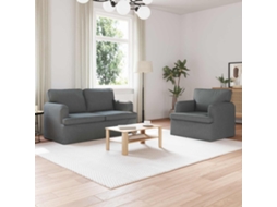 Vidaxl Conjunto De Sofás 2 Pcs Cinza Escuro 144 X 80 X 85 Cm Tecido