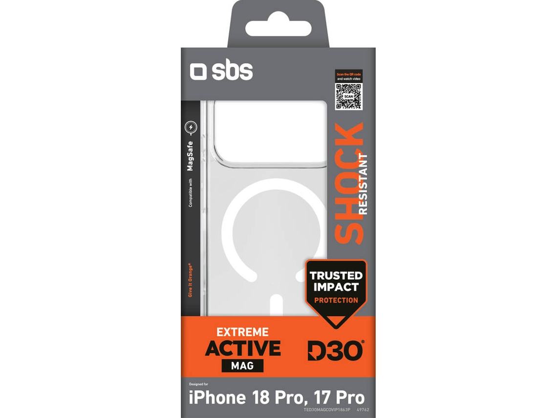 Capa SBS Extreme Active D30 iPhone 18 Pro (Transparente)
