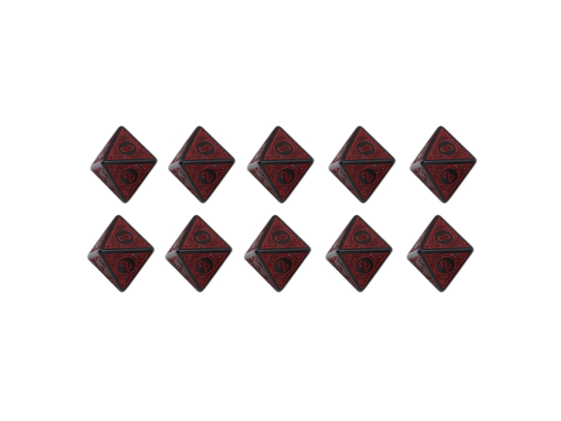 Ats 10 Dados Poliédricos de Acrílico para Jogos de Mesa e Rpg, 8 Faces, Multiusos