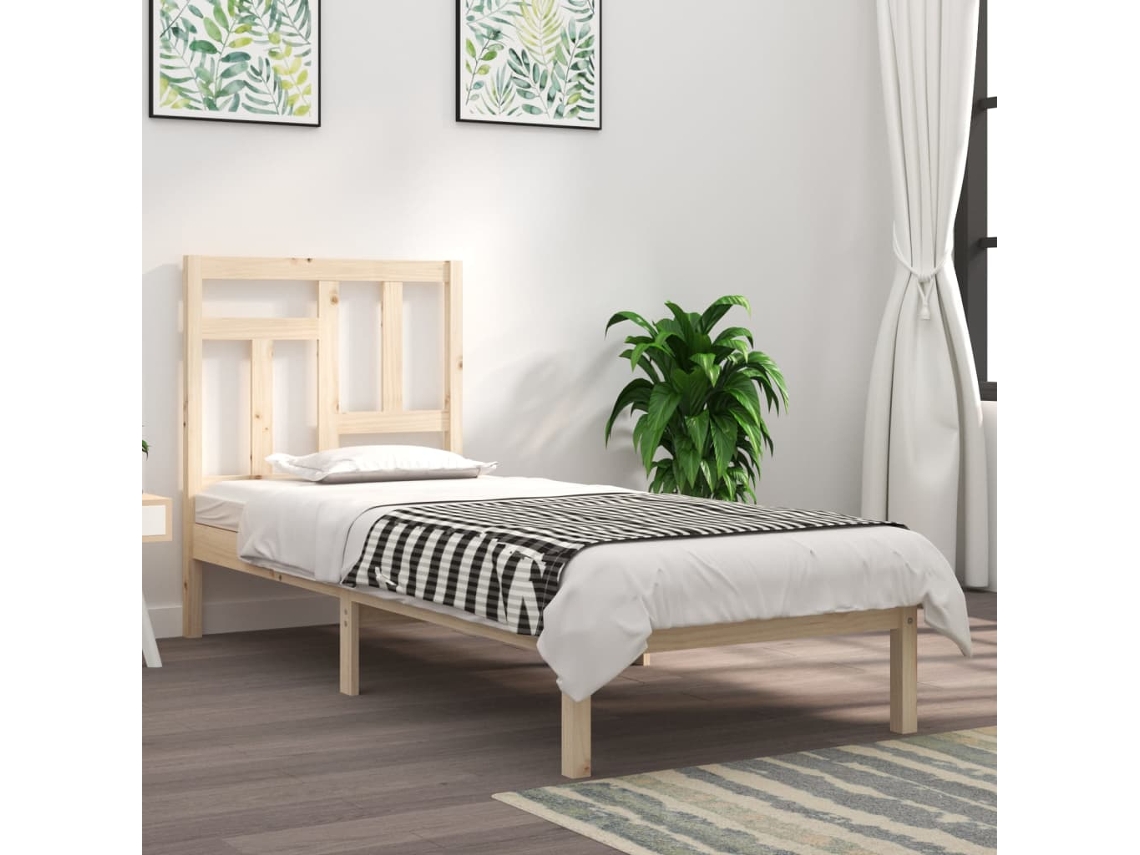 Cama Sem Colchão 90x200 Cm Madeira De Pinho Maciça