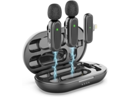 Microfone De Lapela Sem Fio Latência Ultrabaixa Para Iphone E Ipad Com Clipe, Som Nítido Bateria Longa Duração, Perfeito Aquaforge