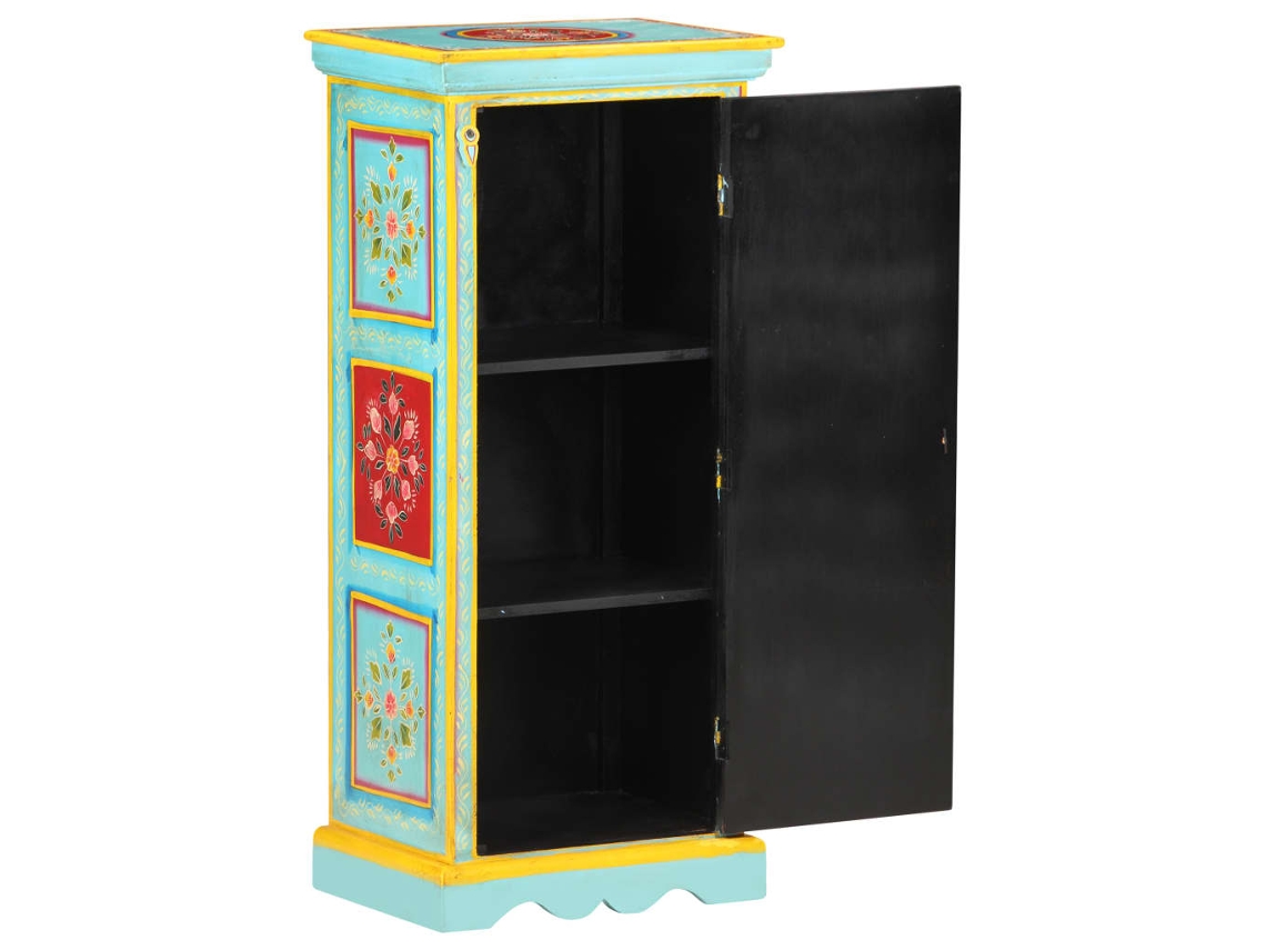 Aparador | Armário Buffet Pintado À Mão 40x30x90 Cm Madeira De Mangueira Maciça