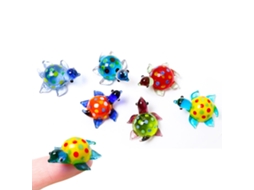 Conjunto De Mini Estatuetas De Tartaruga Marinha, Miniaturas De Tartarugas Feitas À Mão, Coleção De Artesanato De Animais Marinhos Em Vidro Soprado À