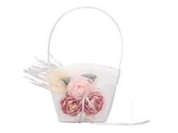 Cesta de Flores Portátil para Noiva Dama de Honra Garota Flores Acessório Casamento Fotografia | S/MARCA
