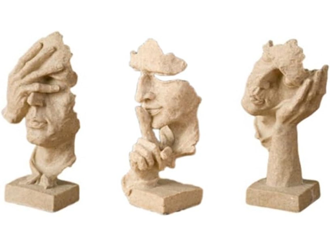 Estátua Abstrata De Resina, Ornamento De Mesa, Escultura, Miniaturas, Figura De Rosto, Arte Para Esc Gokoco
