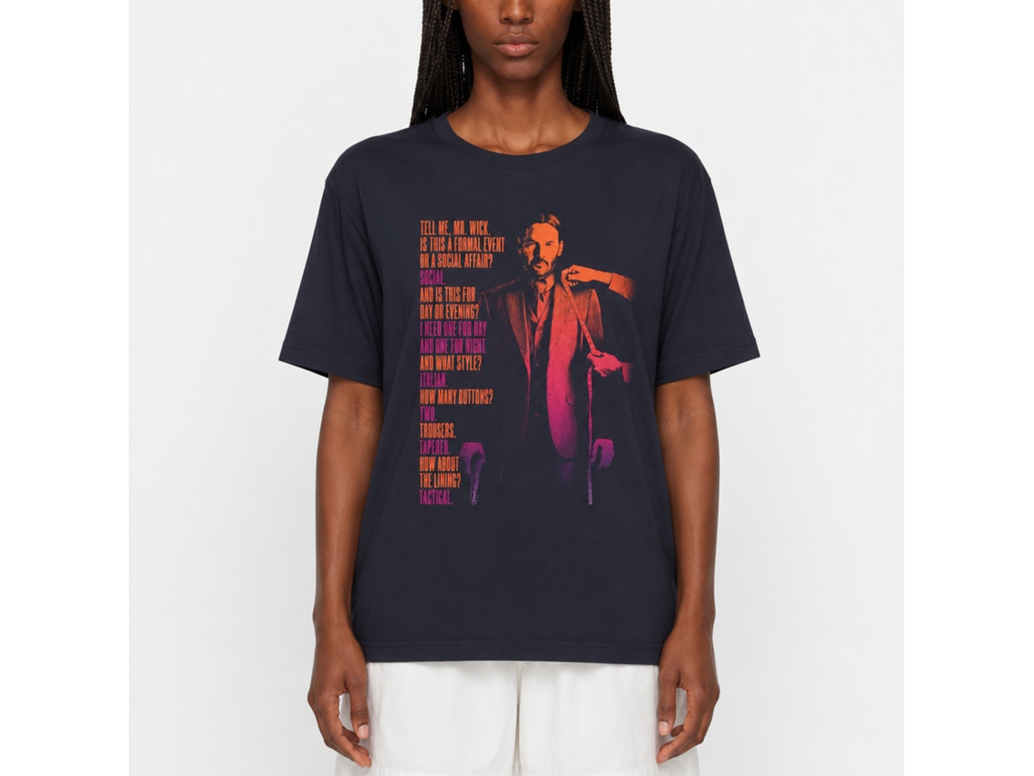 Rockinstone John Wick Tell Me Mr Wick Navy Adult T-shirt Size:xxl