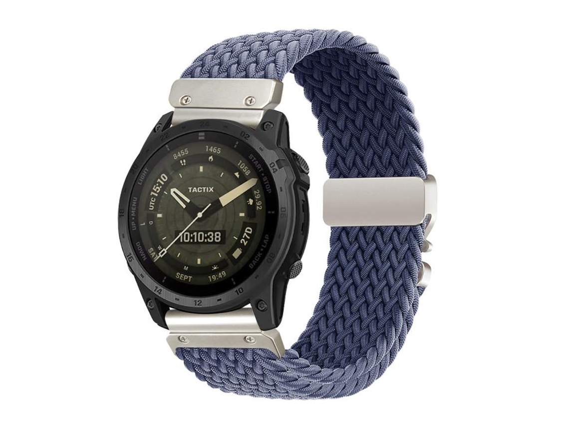 Bracelete para Garmin Nylon Trançado Fivela de Paraquedas Liberação Rápida Azul Acinzentado XIAOMOYU (26mm)