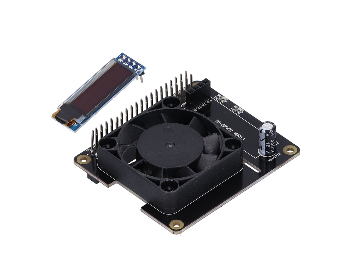 Laxiscreed Placa De Expansão Power Com Ventilador E Display Oled Rgb Para Raspberry Pi