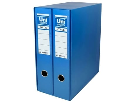 92324 Módulo De 2 Pastas De Alavanca 65 Mm, Cor Azul, Formato A4 Unisystem