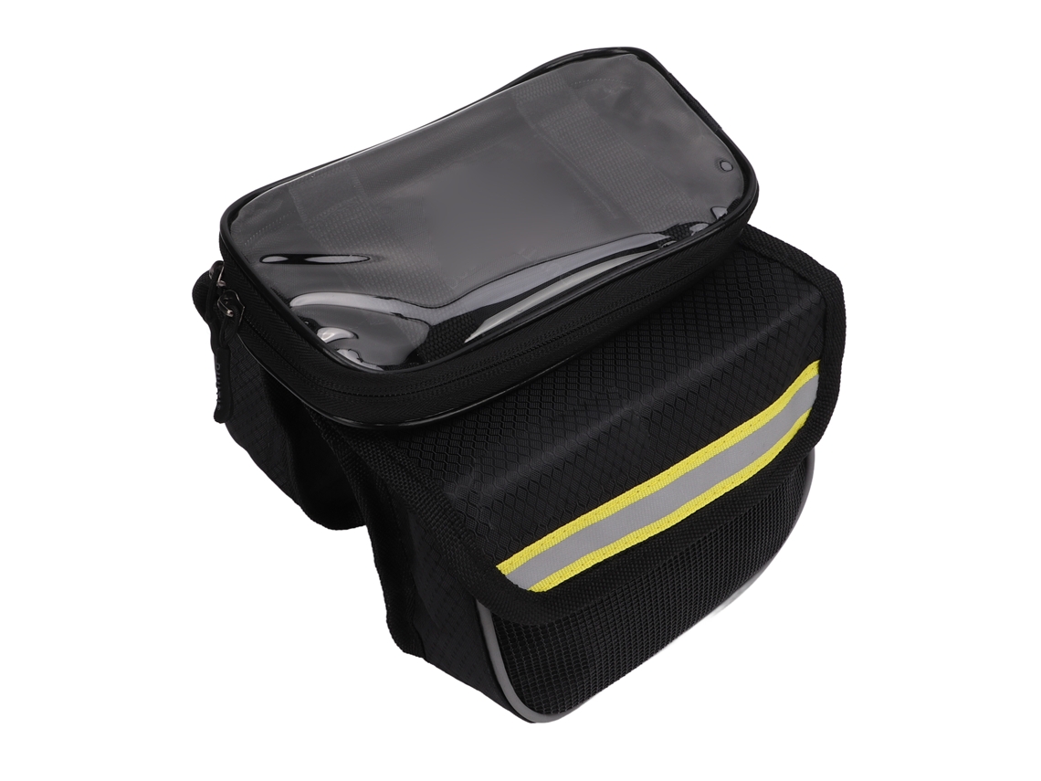 Bolsa Para Telefone De Bicicleta 600d Nylon Com Filme Tpu Transparente Resistente A Impactos Amarela Para Celulares De 4.8 A 5.7 Polegadas