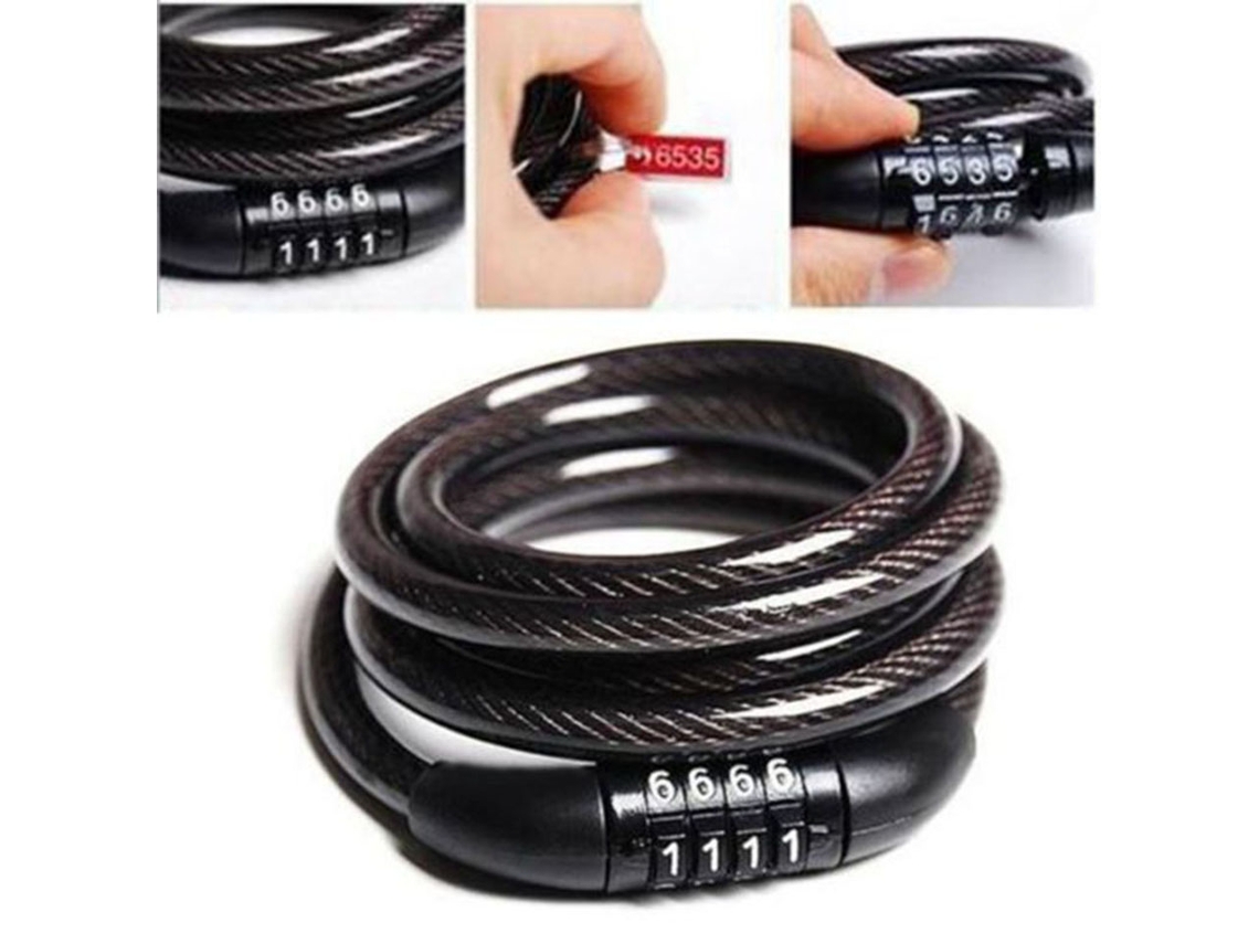 Cadeado Antifurto De 4 Dígitos Para Bicicleta, Mini Cadeado Dobrável Com Corrente, Trava De Segurança Para Motocicleta E Bicicleta Aquaforge