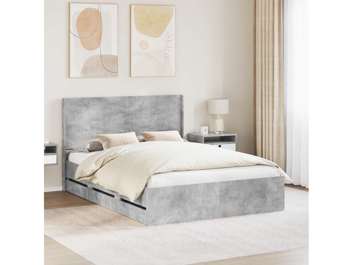 Vidaxl Estrutura De Cama Com Armazenamento E Cabeceira 160 X 200 Cm
