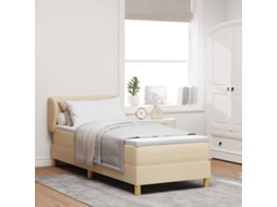 Vidaxl Cama Box Com Cabeceira Creme 80 X 200 Cm Tecido
