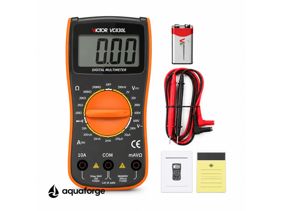 Multímetro Digital Aquaforge Vc830l, 600v, 10a