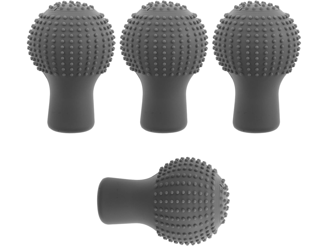 Conjunto de 4 camadas de silicone antiderrapantes para luvas de troca de fraldas, cinza.