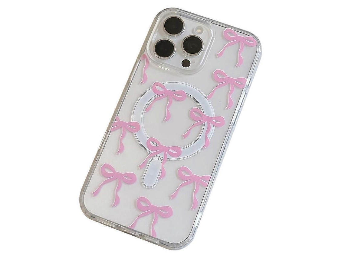 Capa Para Iphone 16 Pro Compatível Com Capa Traseira De Pctpu Com Padrão De Laço Magsafe