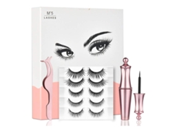 Cálpebras Magnéticas Reutilizáveis, 3d Faux Mink Hair Waterproof Set Com Kit De Eyeliner Magnético Hipoalergénico De 10ml, Fácil De Aplicar Sem Cola