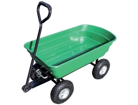 Carrinho de Jardim Basculante Tanque Polipropileno 250 Kg Carga Máxima 4 Rodas Infláveis Brixo