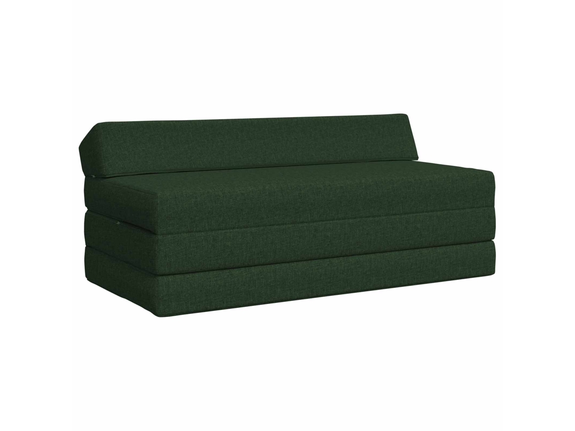 Vidaxl Sofá Cama Dobrável Verde-escuro 120 X 60 X 49 Cm Tecido