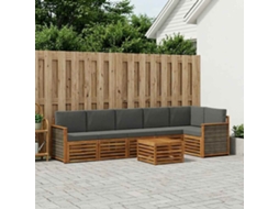 Vidaxl Conjunto De Sofá Sectional 6 Pcs Natural E Antracite