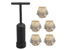 5pcs suporte de lâmpada cerâmica G9 resistente à temperatura com anel de zinco e ferramenta
