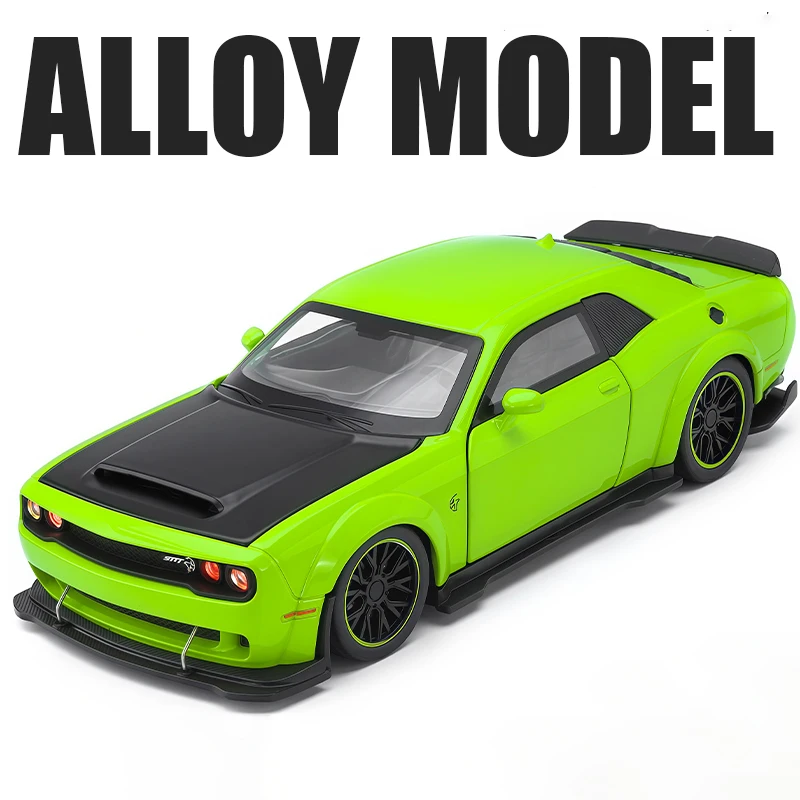 (verde) Miniatura De Carro Em Liga Metálica, Escala 1:32, Com Efeitos Sonoros E Luminosos.