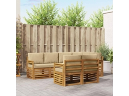 Vidaxl Conjunto De Sofás Para Exterior 7 Unid. Natural E Bege
