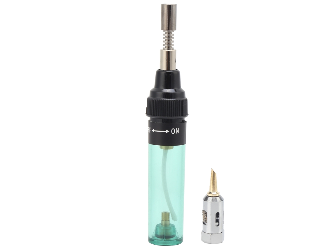 Plancha De Soldadura A Gas Portátil Recarregável Com Butano Puro 8ml Ferramenta Manual Va-100 Transparente Verde