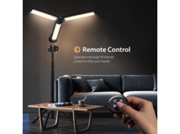 Luz Led Portátil Plegable Andoer Ab502 2800k-6500k 3 Modos 5 Niveles De Brillo Batería Recargable Control Remoto