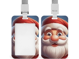 Porta Crachá Com Clipe E Estampa Fofa Do Papai Noel, Com Cordão, Mesas Ideais E Reuniões De Negócios