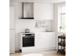 Vidaxl Unidade De Cozinha Lyon 5 Unid. Branco Derivados De Madeira