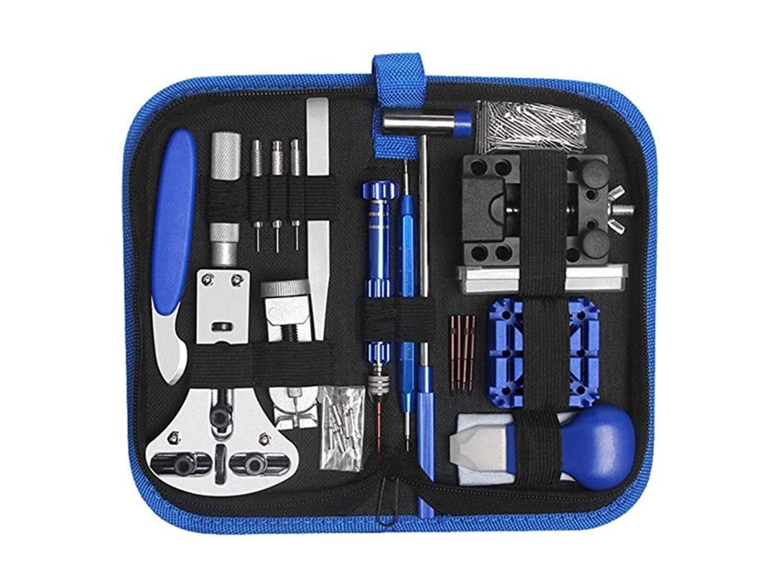Kit De Ferramentas Para Reparação De Relógios: Abrir Caixa, Ajustar Pulseira, Pinças, Chaves De Fenda, Estojo Portátil
