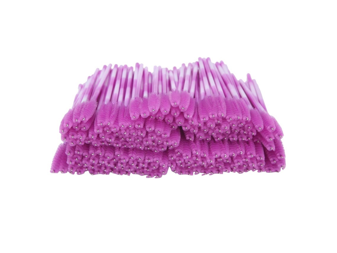 200pcs Pincel Descartável De Cílios Portátil Para Viagem Ferramenta De Maquiagem Acessório Roxo Vermelho
