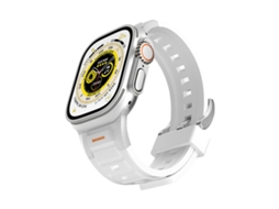 Bracelete para Apple Watch 42/41/40/38mm Silicone Colorida com Junta Metálica Pioneer Branca XIAOMOYU